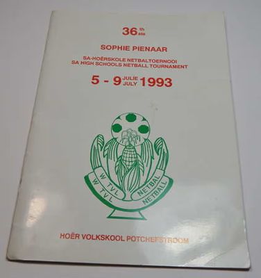 1993 Sophie Pienaar SA High Schools Netball Tournament Program