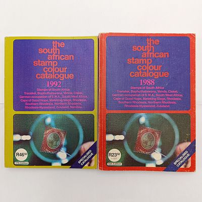 South African stamp colour catalogue 1988 and 1992 books