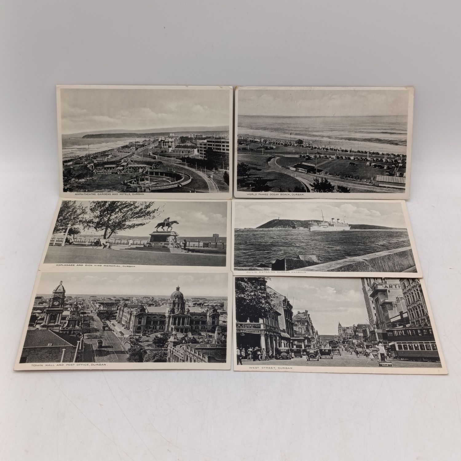 Lot of 6 old Durban Postcards - unused