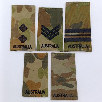 Lot of 5 Royal Australian Air Force camo rank epaulettes