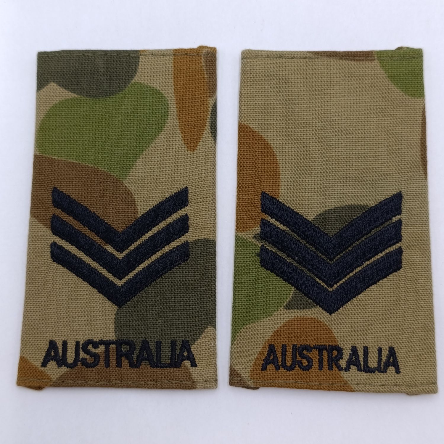 Pair of Australian Army Sergeant camo rank epaulettes