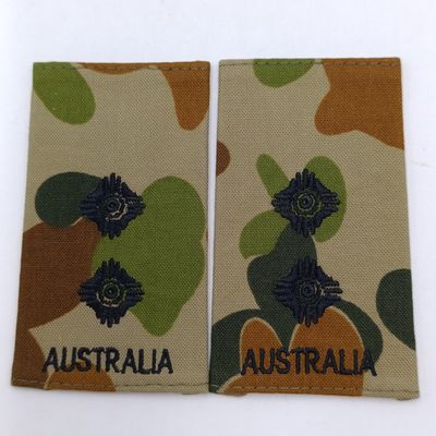 Pair of Australian Army Lieutenant camo rank epaulettes