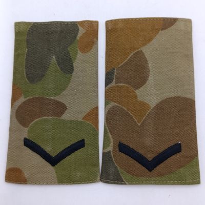 Pair of Australian Army lance corporal camo rank epaulettes
