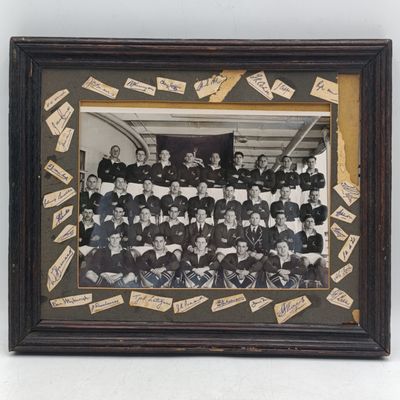 Vintage Springbok rugby squad photo 1951-1952 with signatures collectible