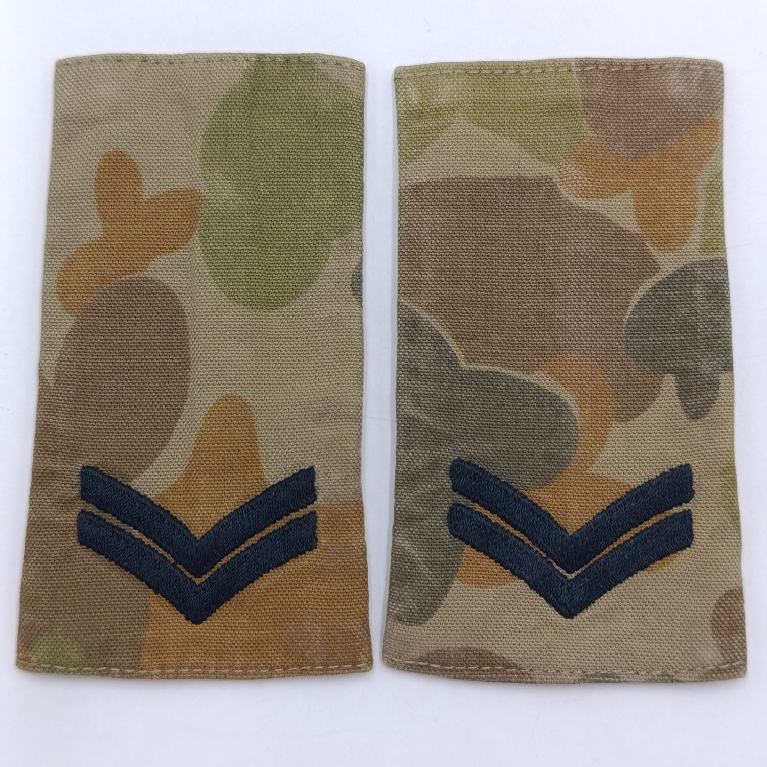 Pair of Australian Army corporal camo rank epaulettes