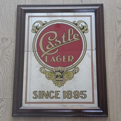 Vintage Castle Lager bar mirror
