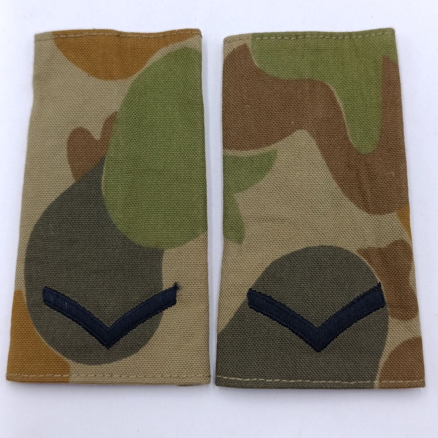 Pair of Australian Army lance corporal camo rank epaulettes