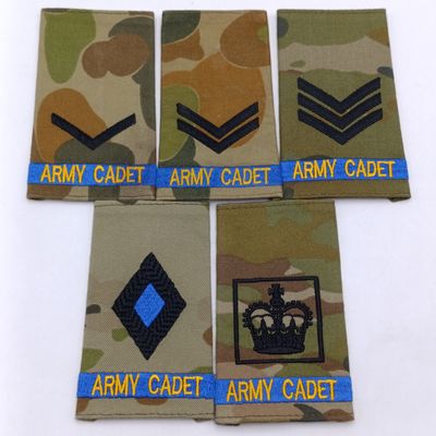 Lot of 5 Australian Army Cadets camo rank epaulettes