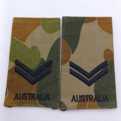 Pair of Australian Army corporal camo rank epaulettes