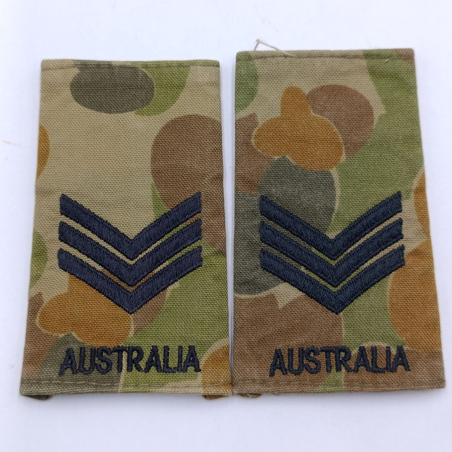 Pair of Australian Army Sergeant camo rank epaulettes