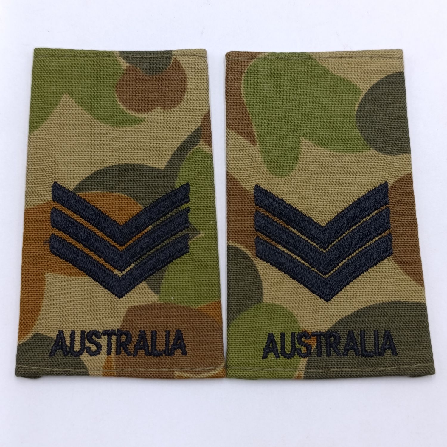Pair of Australian Army Sergeant camo rank epaulettes