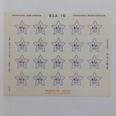 1971 Prudential building society RSA 10 year lot of 20 cinderellas