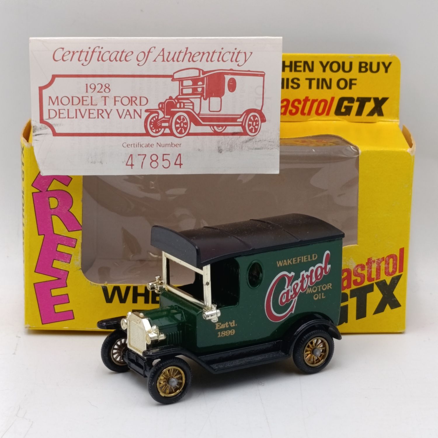 Lledo 1928 Ford Model T delivery van with CASTROL advertising in box
