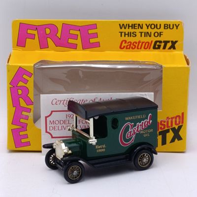 Lledo 1928 Ford Model T delivery van with CASTROL advertising in box