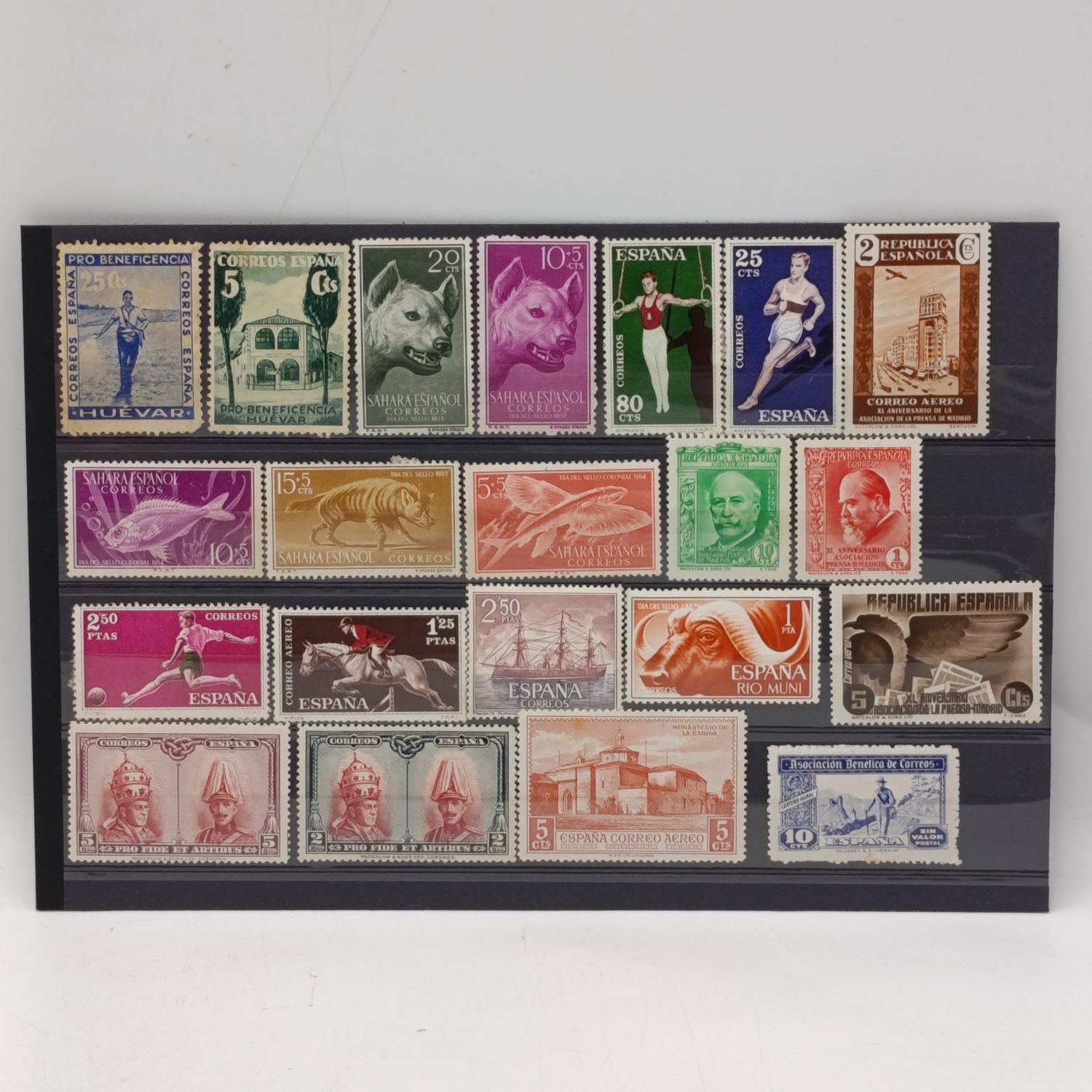 Lot of 21 Spanish mint hinged stamps