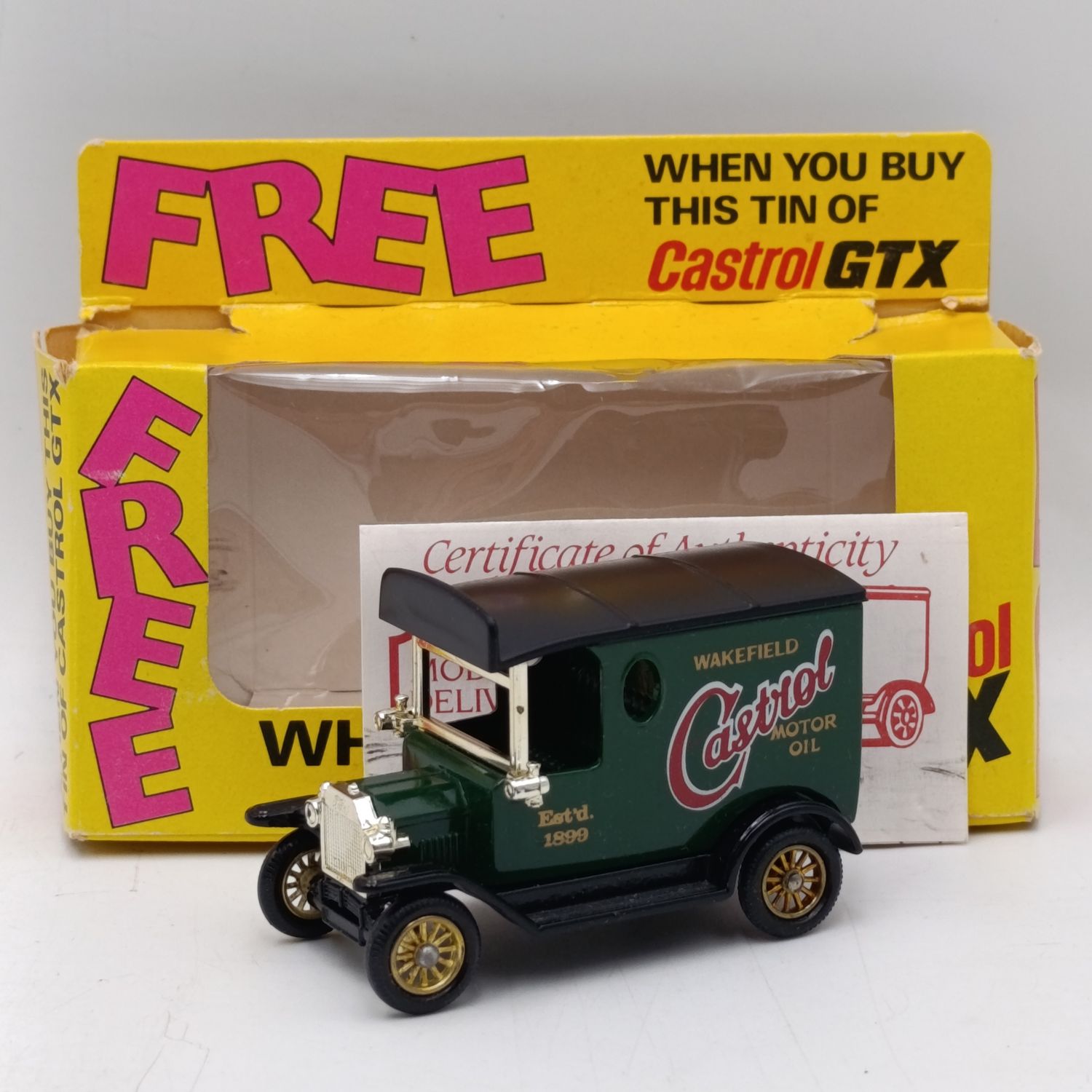 Lledo 1928 Ford Model T delivery van with CASTROL advertising in box