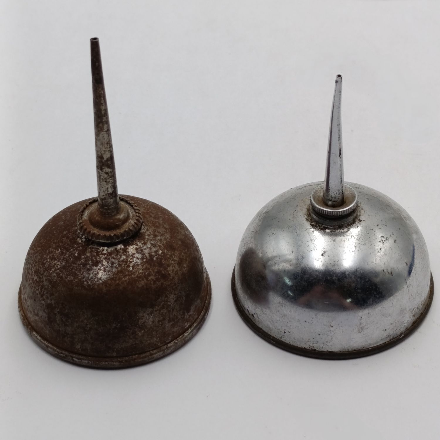 Lot of 2 vintage sewing machines oil cans