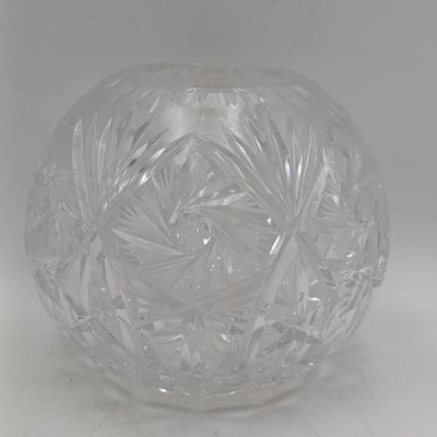 Vintage Bohemia Crystal Czechoslovakian flower bowl