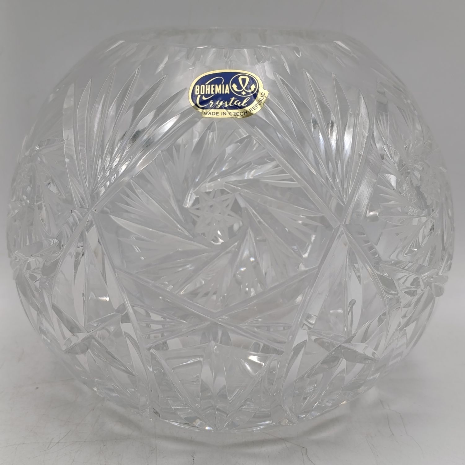 Vintage Bohemia Crystal Czechoslovakian flower bowl