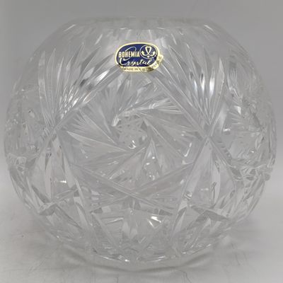 Vintage Bohemia Crystal Czechoslovakian flower bowl