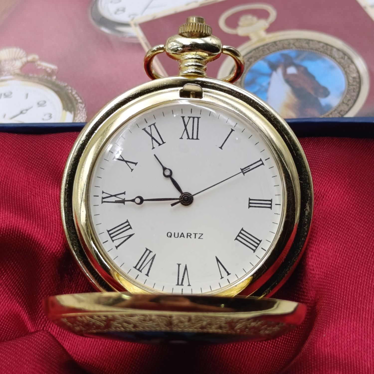 1970's style Golden Mane full hunter quartz pocketwatch - #57 Pocketwatch collection