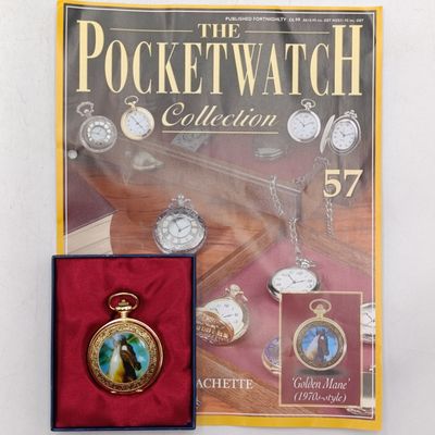 1970's style Golden Mane full hunter quartz pocket watch - #57 Pocketwatch collection