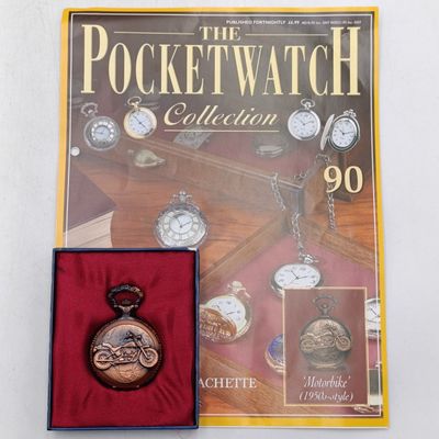 1950's Style Motorbike full hunter quartz pocket watch - #90 Pocketwatch collection