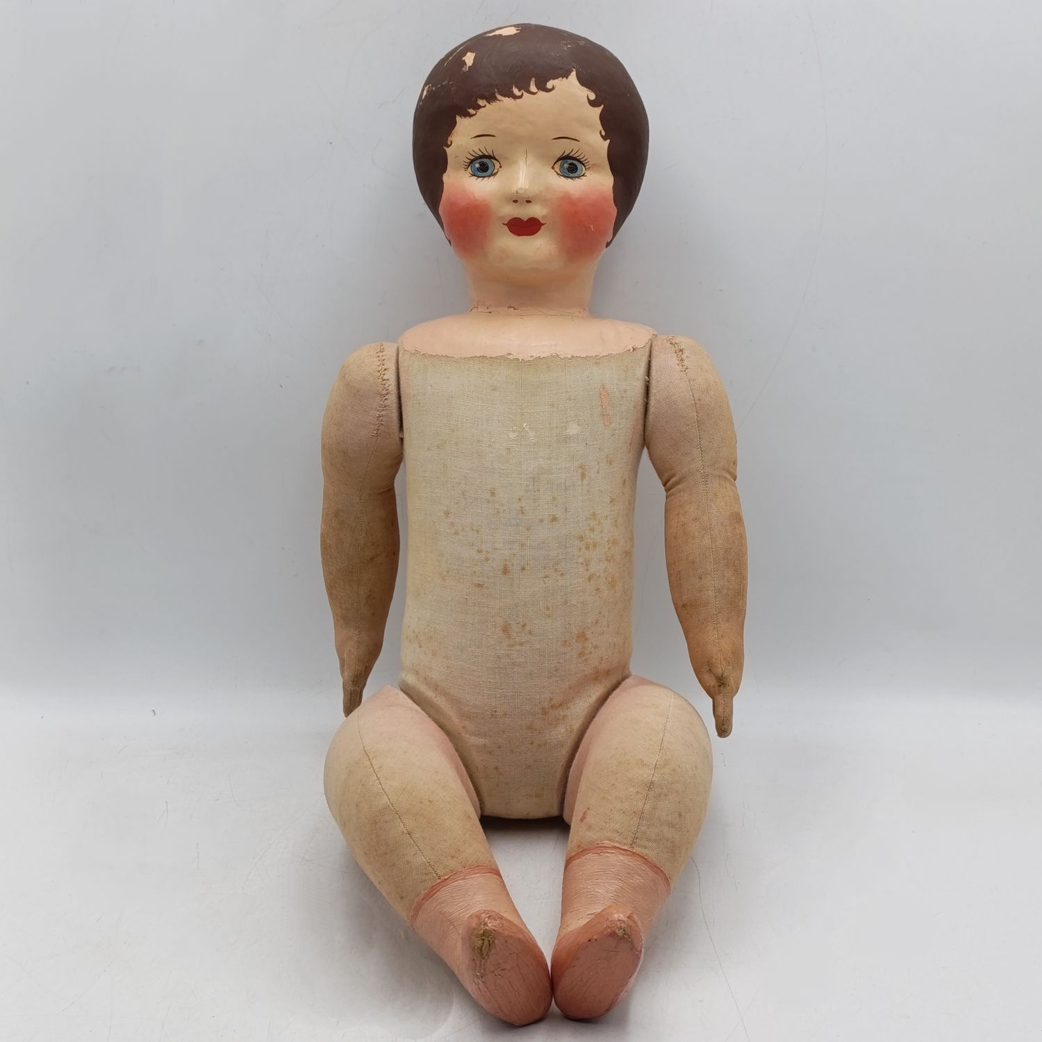 Antique Handmade Laubscher doll from Graaff-Reinet - Very good condition - no clothing