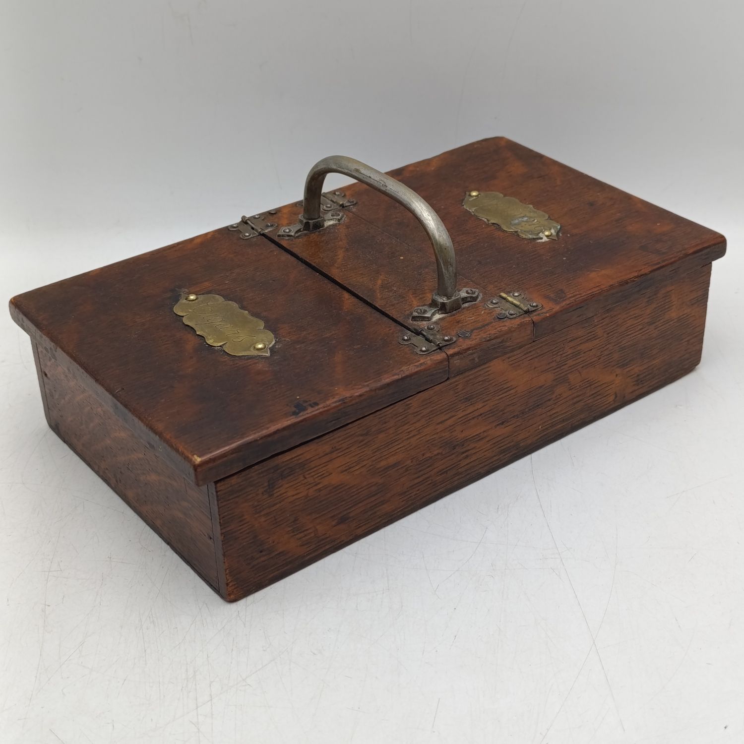 Antique wooden cigars and cigarettes carry box