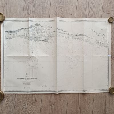 1952 reprint on 1862 Map of Mossel Bay to Cape St. Francis from Skead and Stanton surveys
