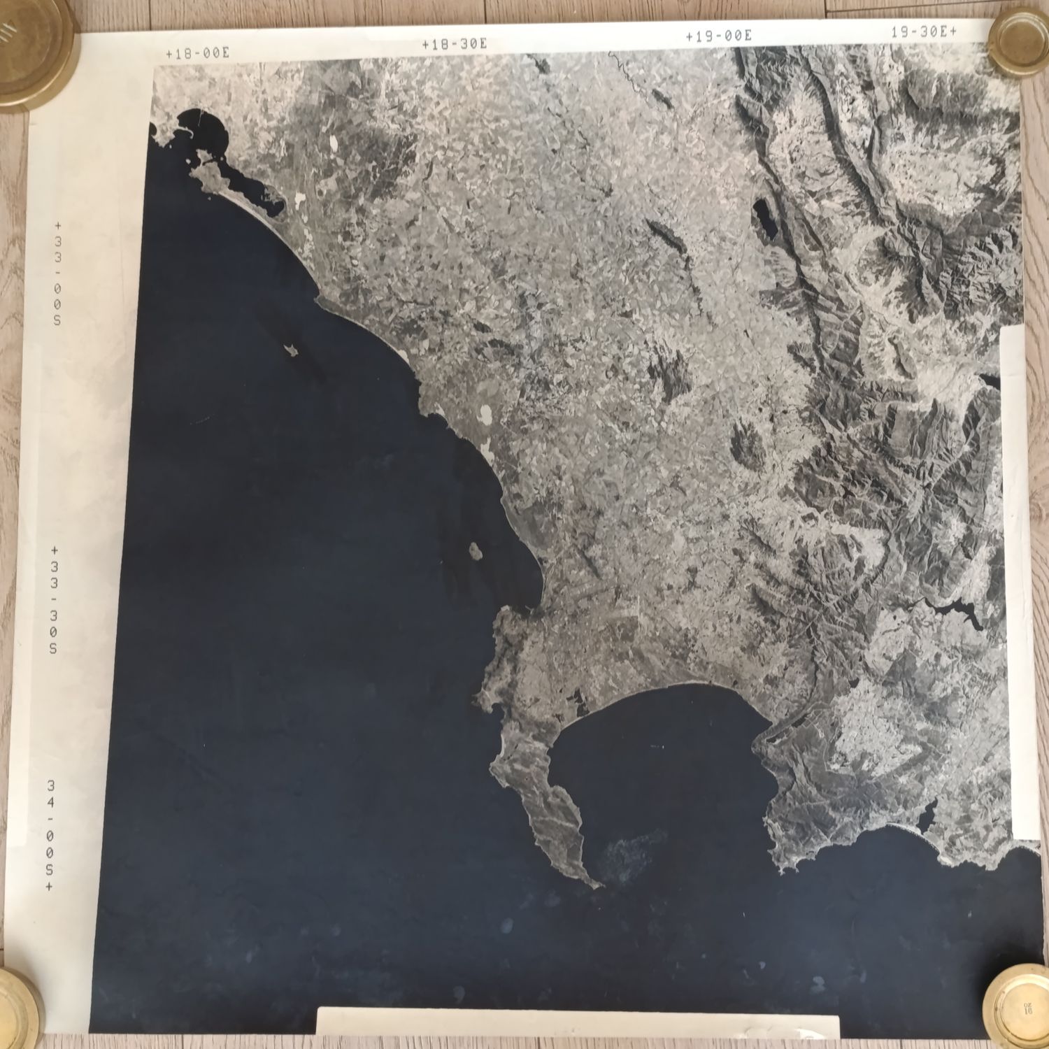 Vintage Land Satelite photo of Cape Point