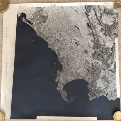 Vintage Land Satelite photo of Cape Point