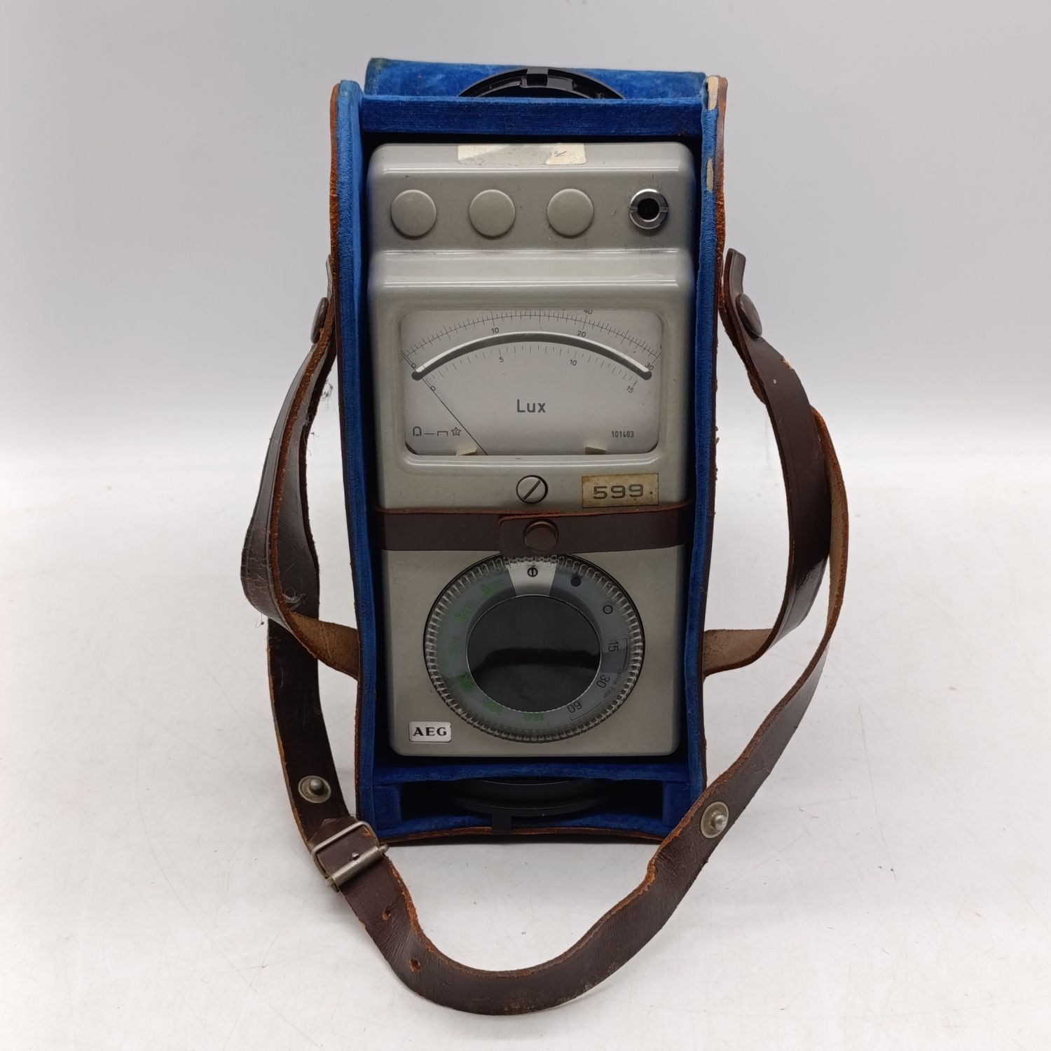 Vintage LUX Light meter in leather case - working