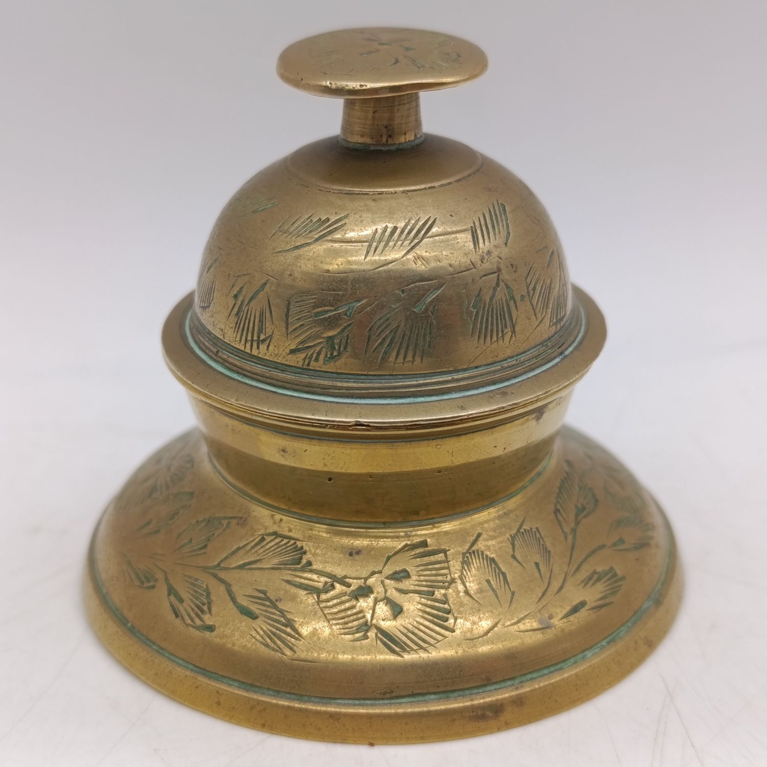 Vintage brass claw bell &amp; receiver - antique doorbell accessory