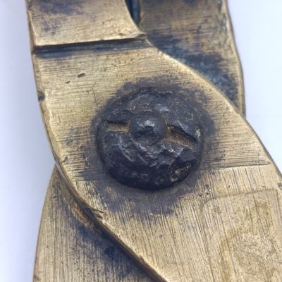 Antique brass bullet mold 14mm x 33mm