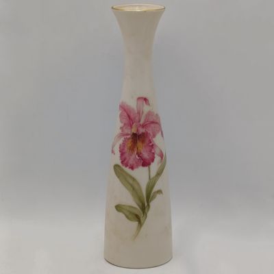 Vintage Bavaria pink orchid vase