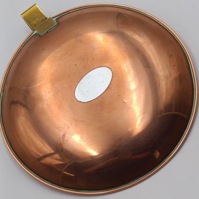 Large copper candle holder with brass handle