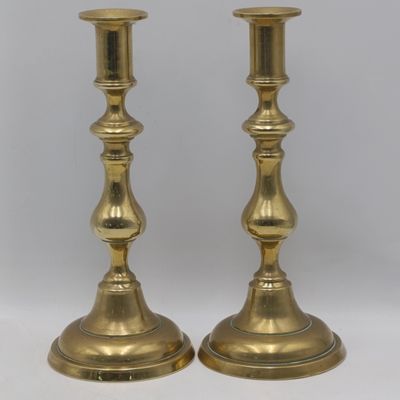 Pair of antique brass candlesticks