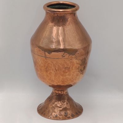Antique copper vase 21cm high, Thick high quality item unknown origin