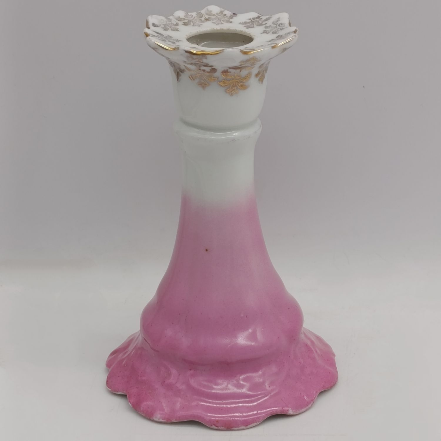 Victorian white &amp; pink porcelain candle holder