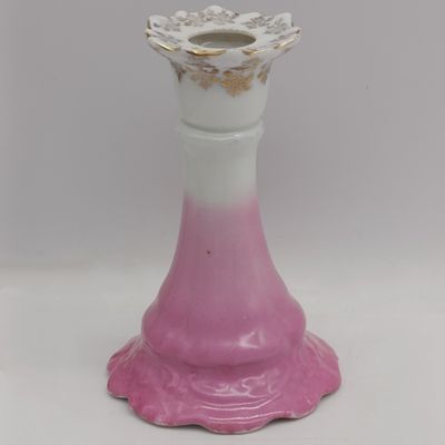 Victorian white &amp; pink porcelain candle holder