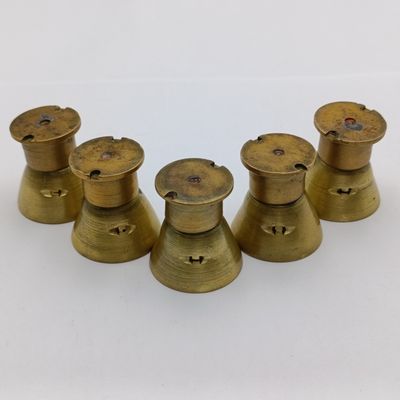 Trench Art WW2 - 5 tot glasses manufactured from brass casings produced by the SA Mint 1943
