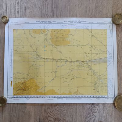 1966 reprint of 1951 Aeronautical chart map of Tsumeb South West Africa