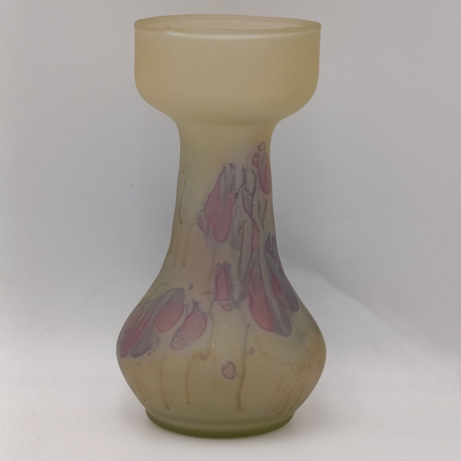 Vintage Israeli Reuven glass hand painted vase