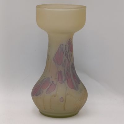 Vintage Israeli Reuven glass hand painted vase