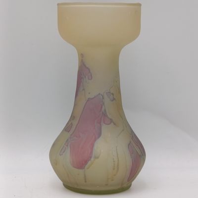 Vintage Israeli Reuven glass hand painted vase