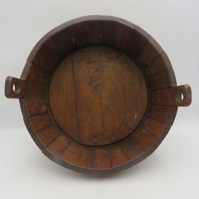 Antique brass bound wooden balie - possibly 1800's