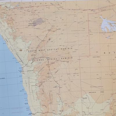 1984 Printed map of Southern Africa - scale 1:2500000