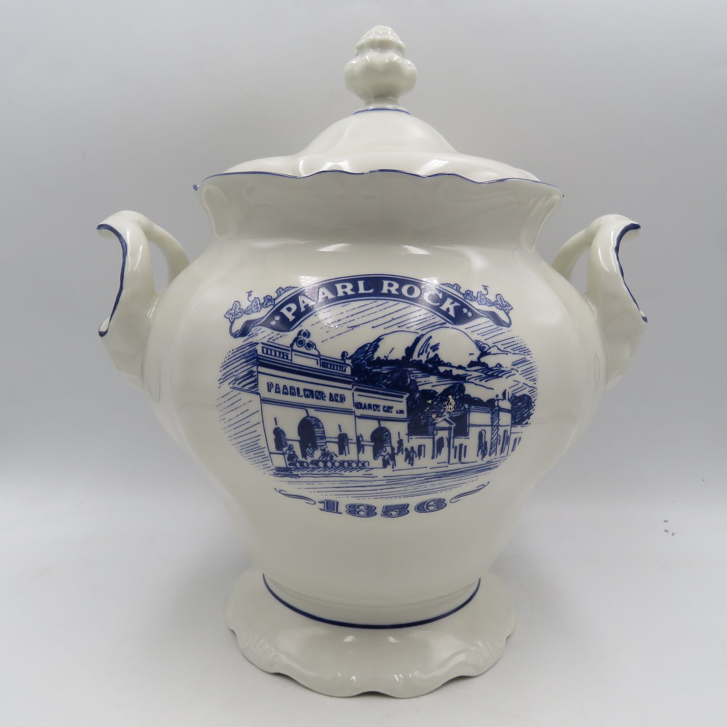 Vintage Paarl Rock Brandy porcelain ice bucket with lid