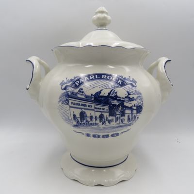 Vintage Paarl Rock Brandy porcelain ice bucket with lid